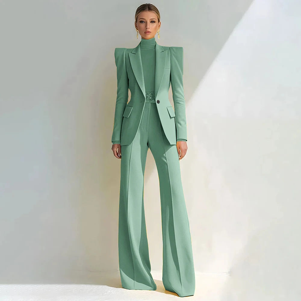 Stylish Double Breasted Two Piece Pantsuit for Women