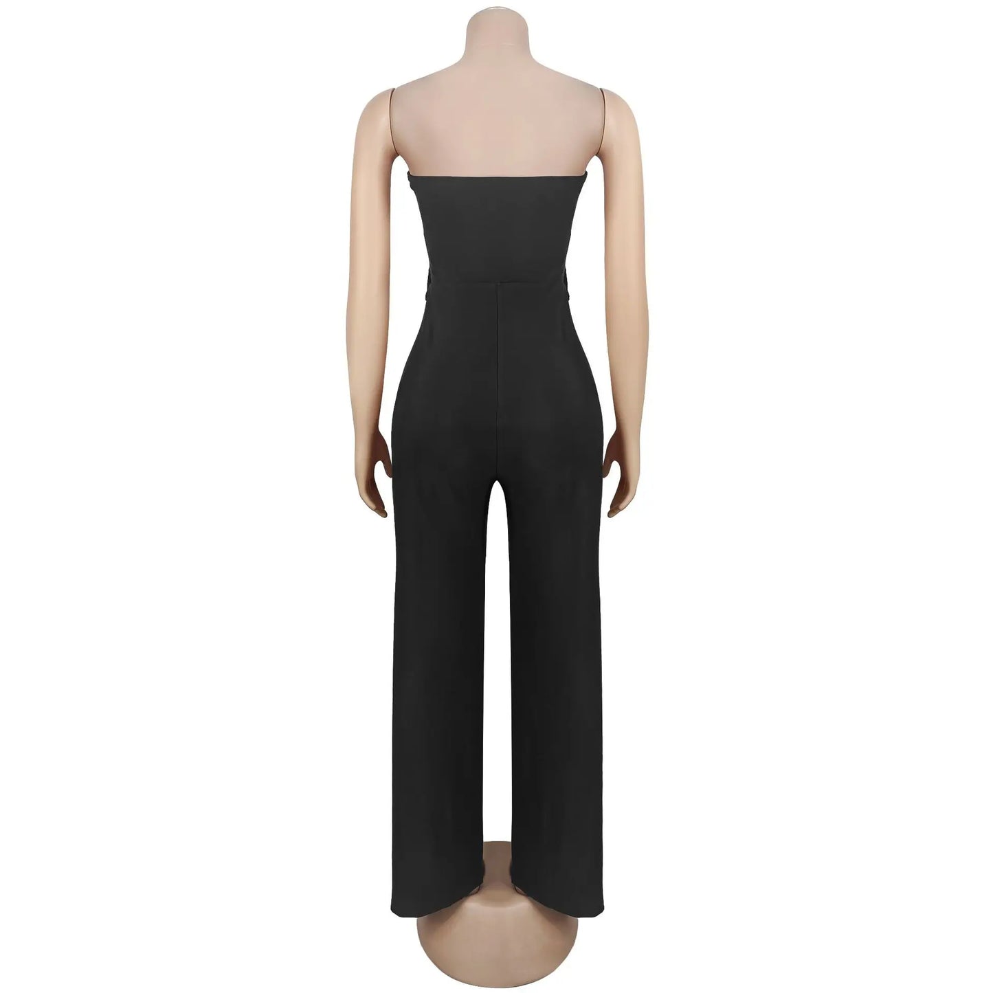 Elegant Solid Color Sleeveless Backless Jumpsuit for Women