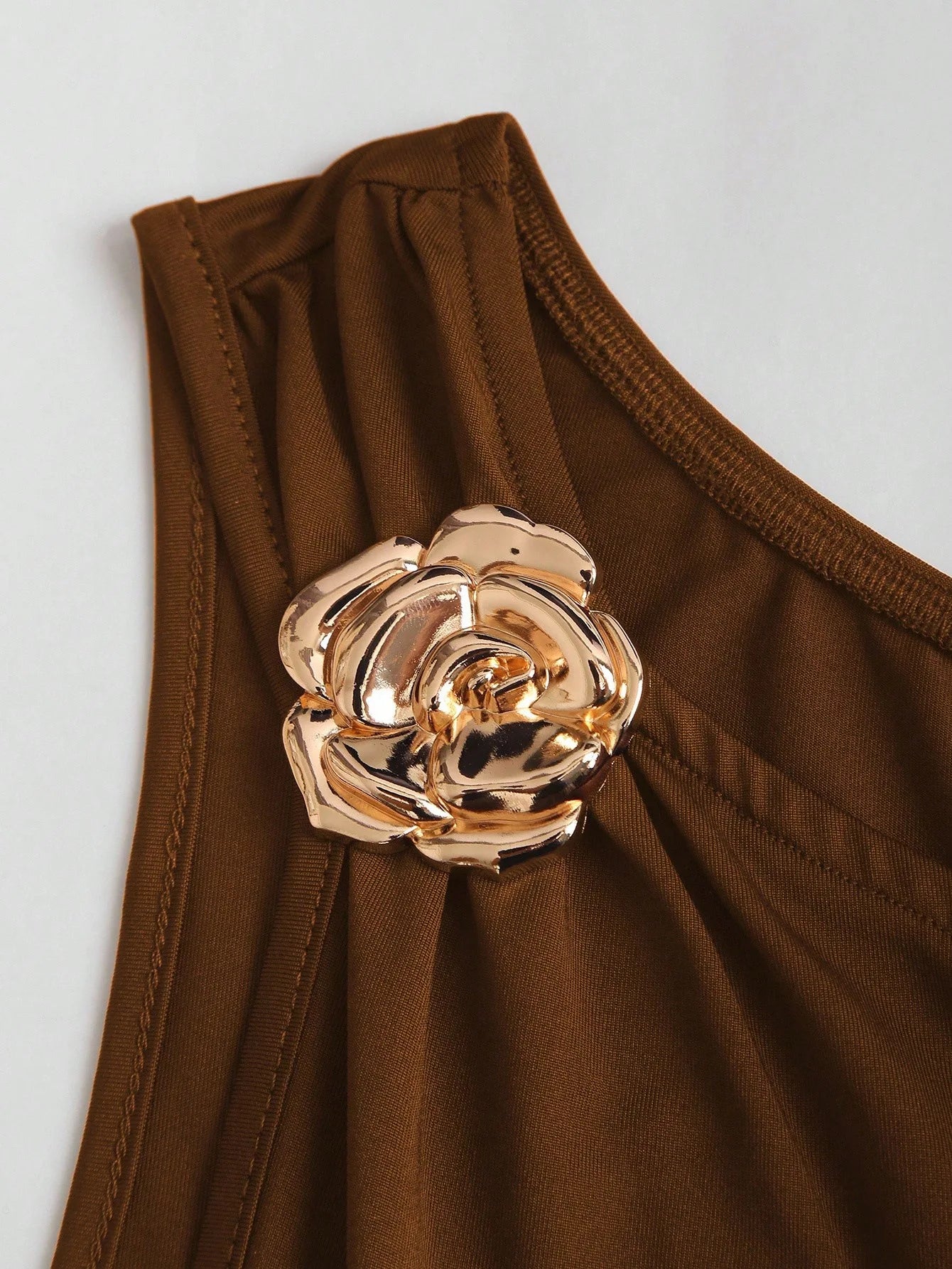 One Shoulder Layered Ruched Floral Mini Dress for Women
