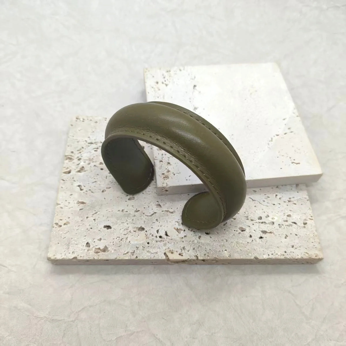 Elegant Minimalist Leather Wide Cuff Bracelet for Women