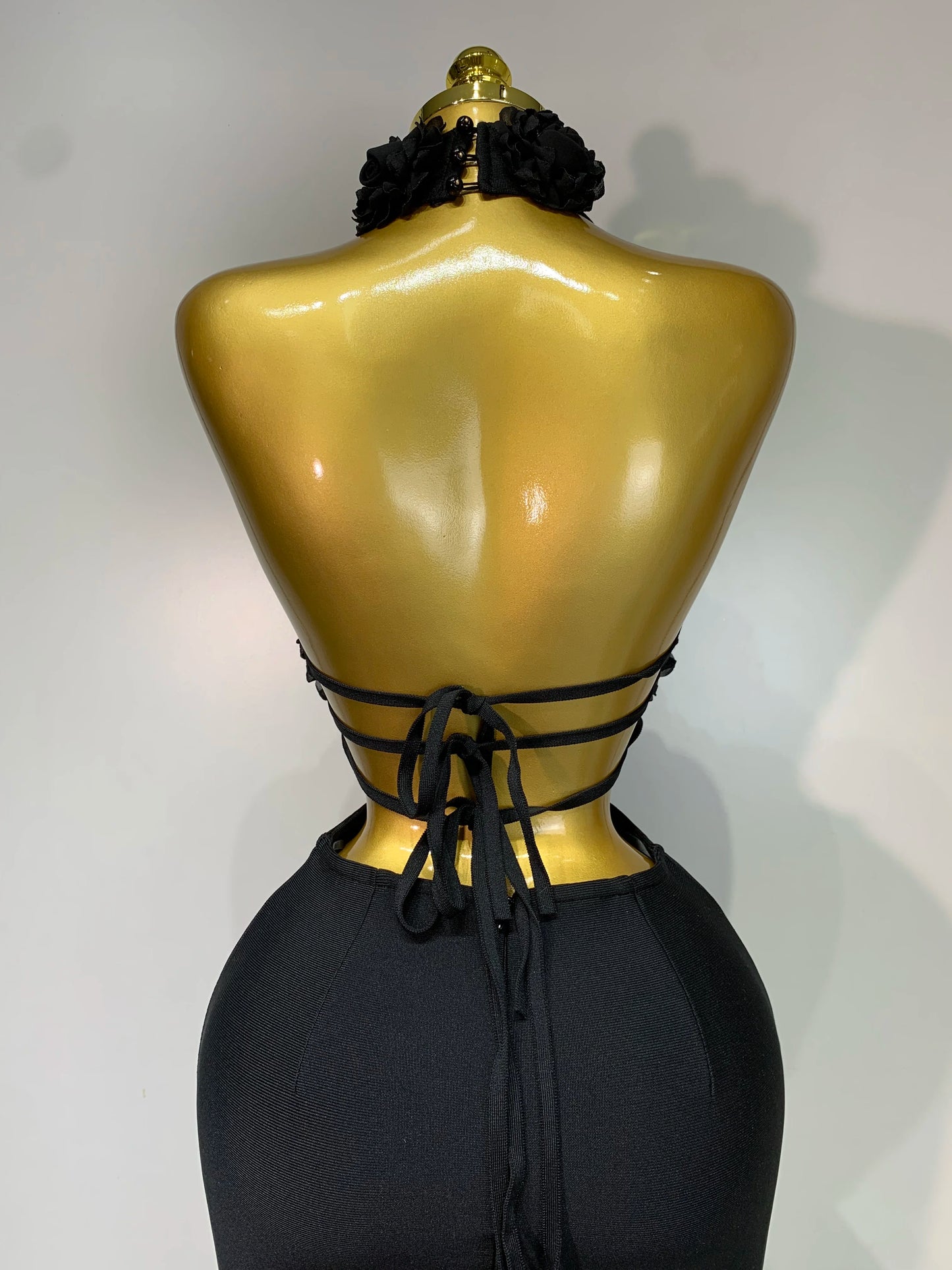 2025 New Women Sexy Halter Hollow Out Flowers Bodycon Bandage Dress Red Backless Elegant Party Luxury Birthday Wedding Dresses