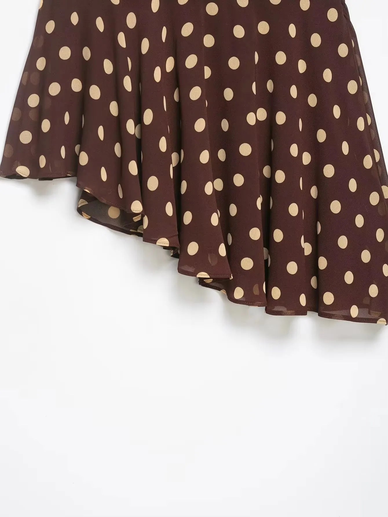 Chic Polka Dot Pleated High Waist Mini Skirt for Women
