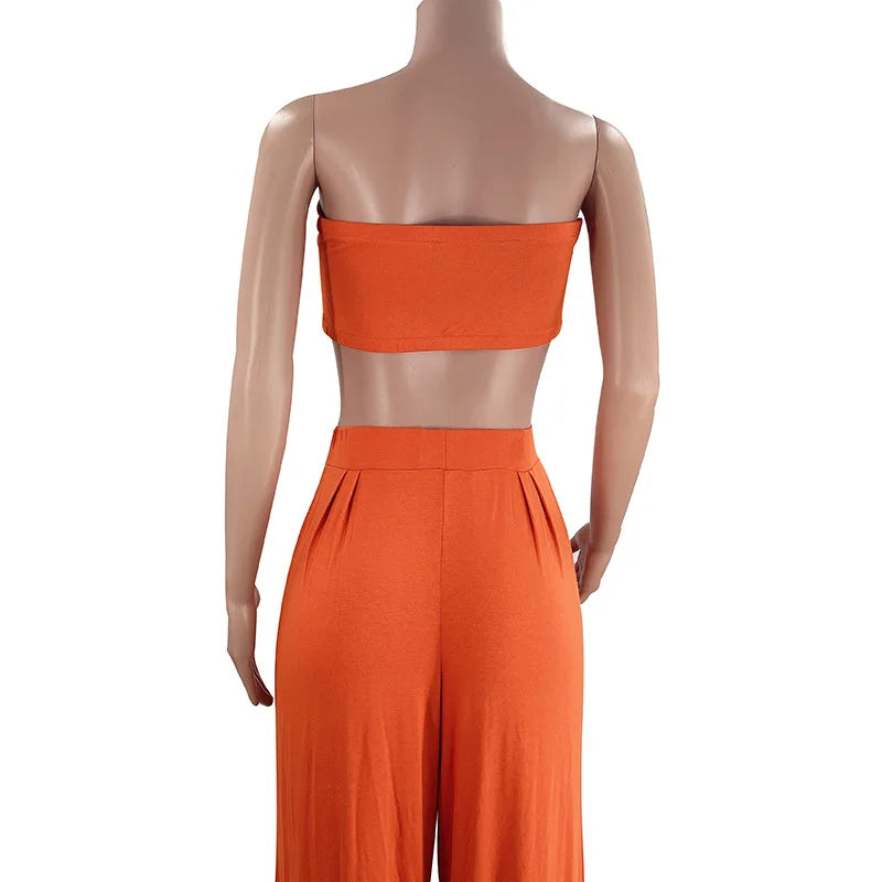 Elegant Solid Color Casual Two Piece Set for Women