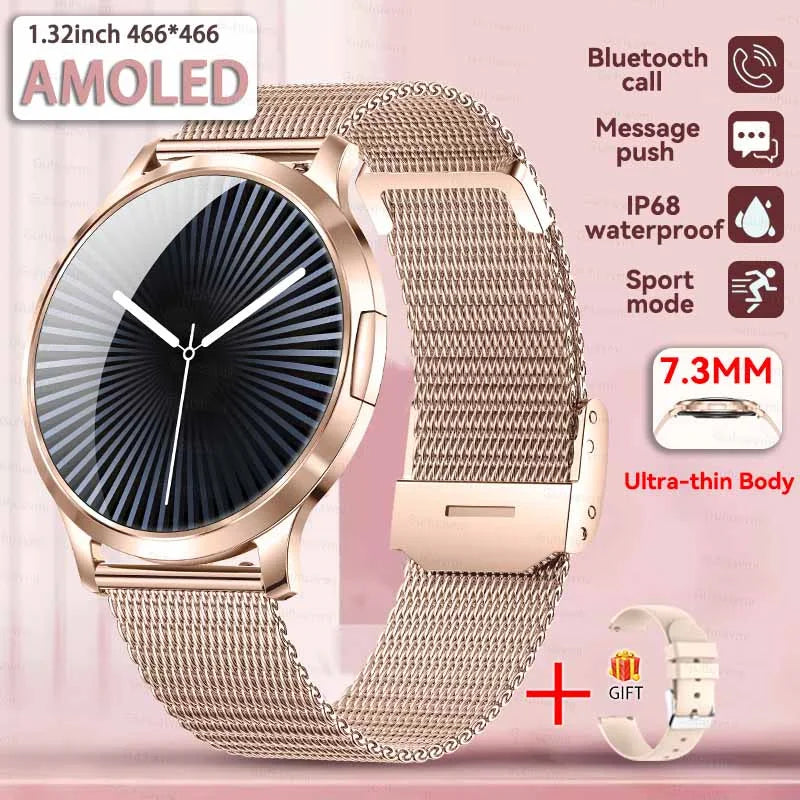 2025 New Smart Watch For Women 1.32"HD AMOLED Screen IP68 Waterproof Heart Rate Women Health Ladies Smartwatches For Android ios