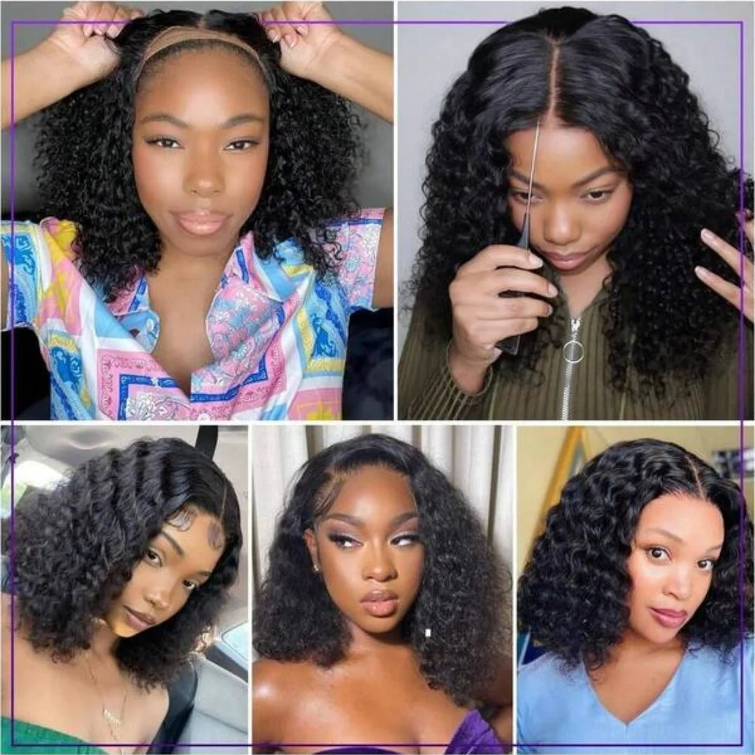Long Deep Wave Glueless Lace Front Human Hair Wig for Women