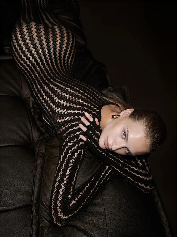 Sheer Patchwork Wrap Front Jumpsuit
