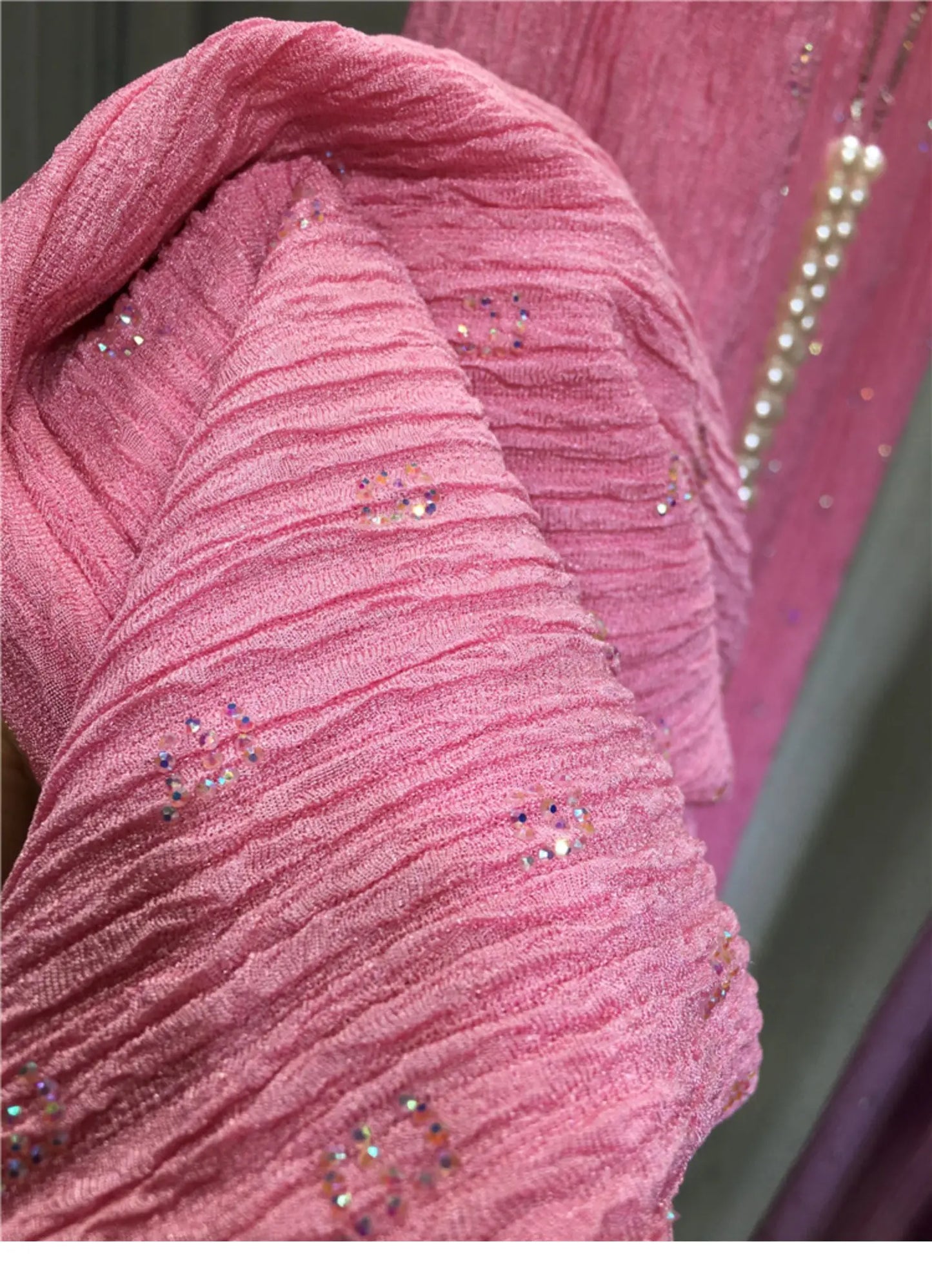 Pink Silk-Feel Wide Leg Pants