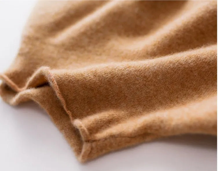 Wool Turtleneck Sweater With Stacked Collar for Women