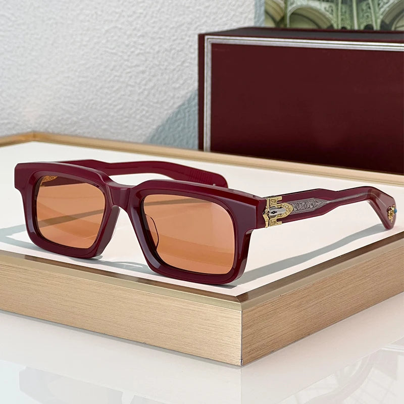 Classic Square Acetate Frame Sunglasses for Women