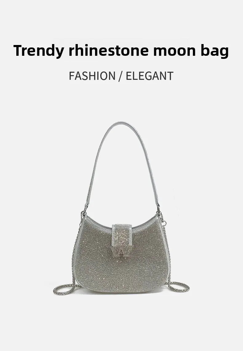 New Diamond-encrusted Handbag Luxury Diamond-encrusted Shiny Dinner Party Women's Handbag Diamond-encrusted Women's Shoulder Bag