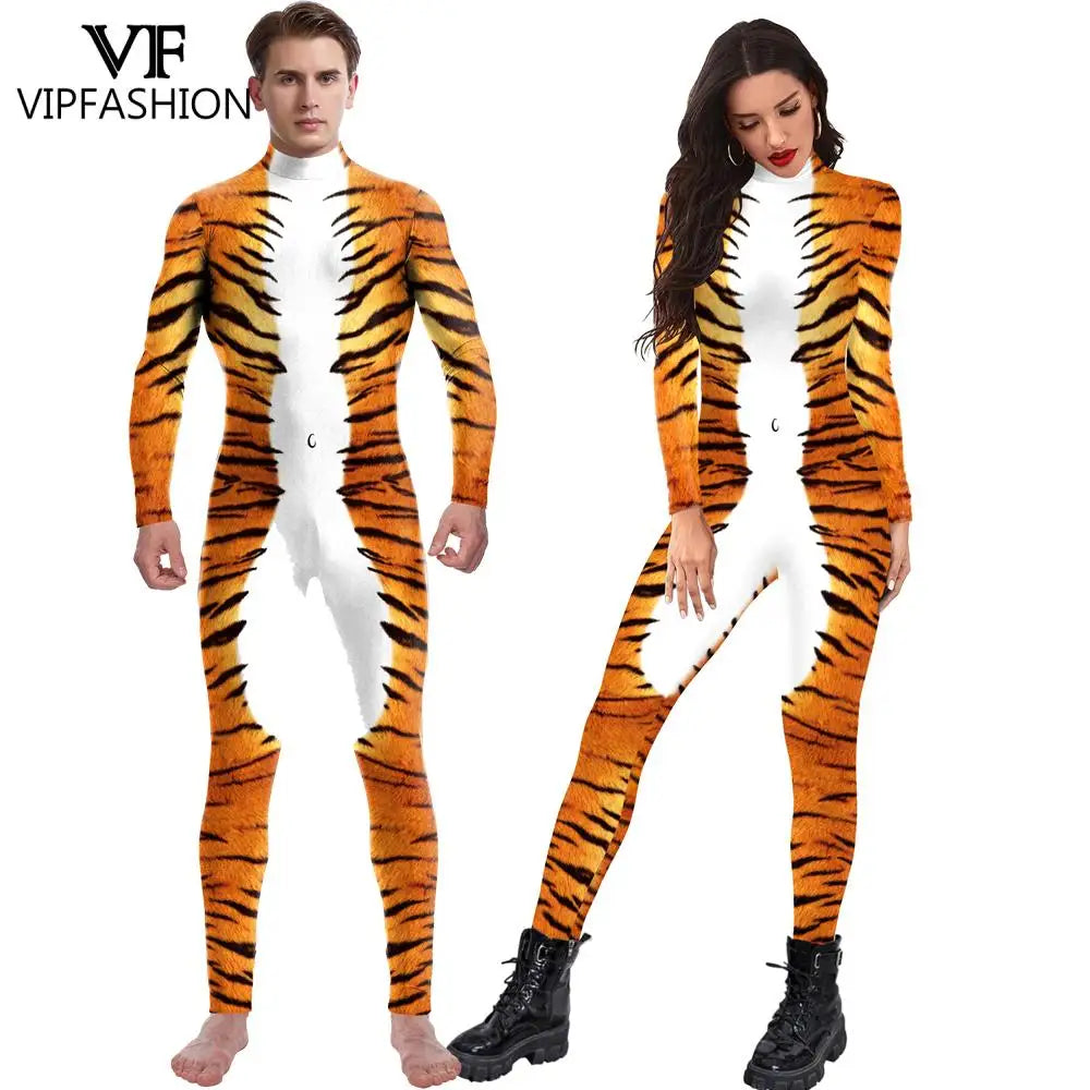 Deluxe Family Matching Tiger Cosplay Bodysuit for Women