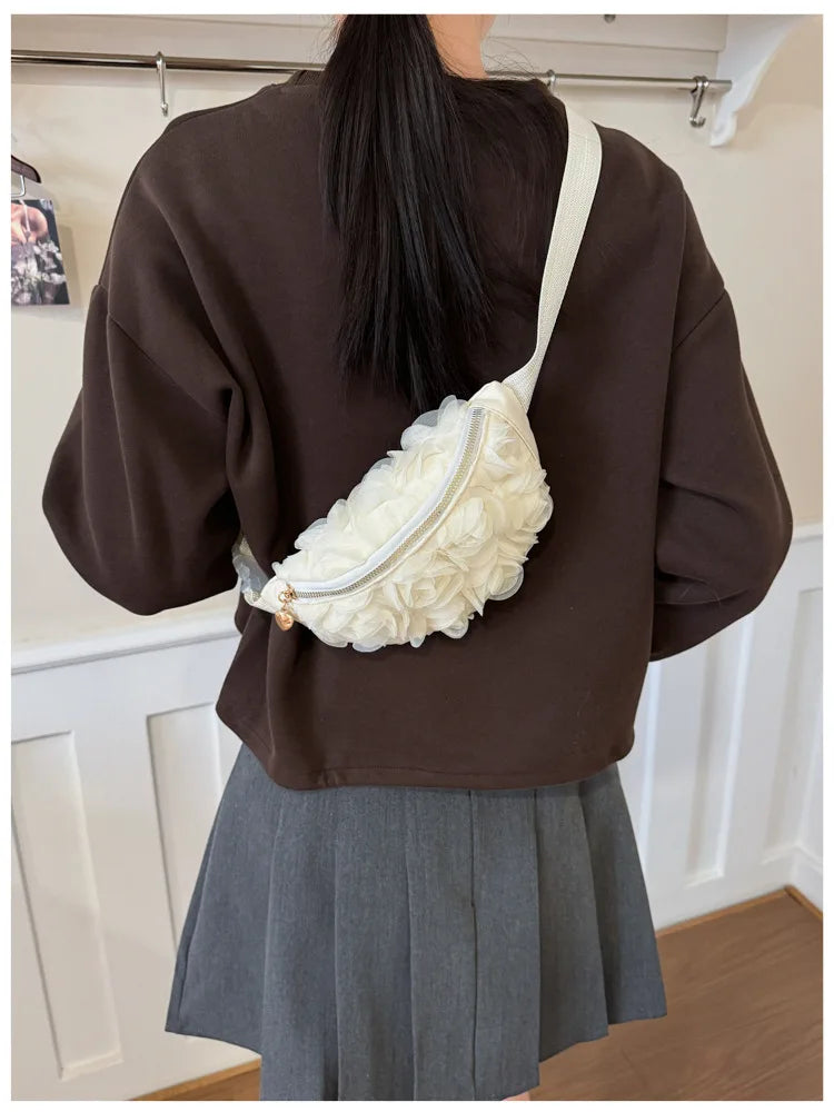 New Women's Waist Bag Flower Shape Fashionable Women's Waist Bag Lace Luxury Lightweight Women's Crossbody Bag High Quality
