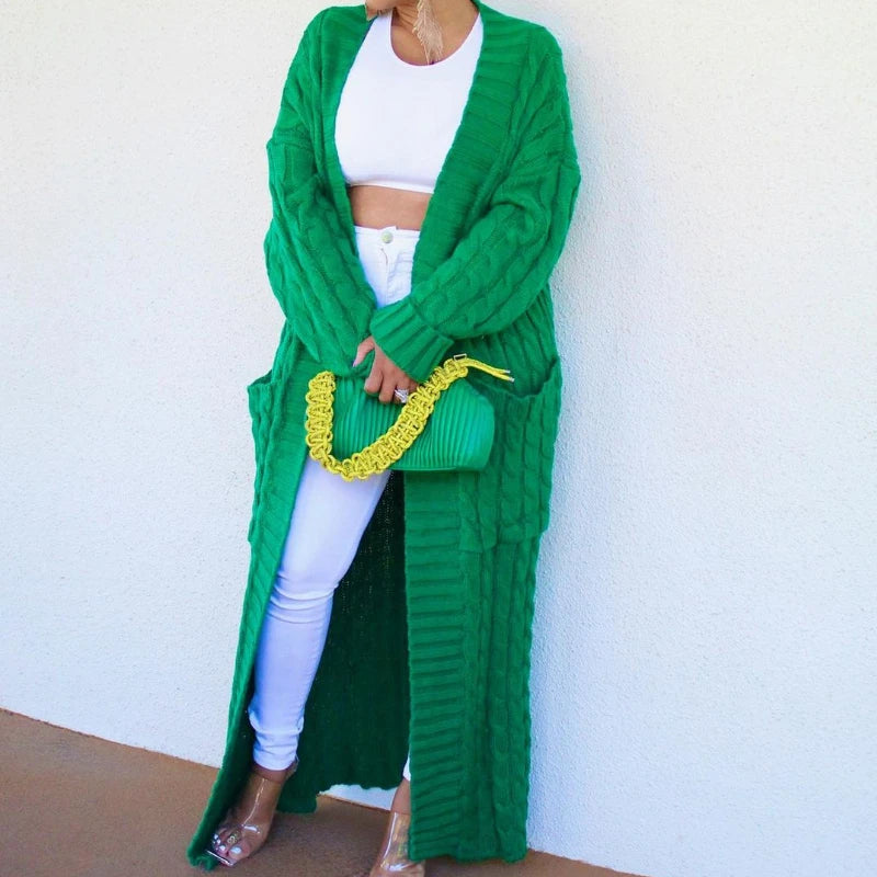 Long Sleeve Crochet Knit Cardigan Sweater for Women