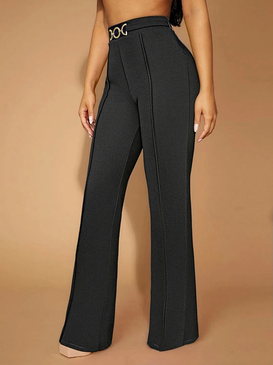 Spring Black Sexy Women's Trousers Streetwear Fashion Sequined New Pants Elegant Female Casual Slim Versatile Trousers Clothing