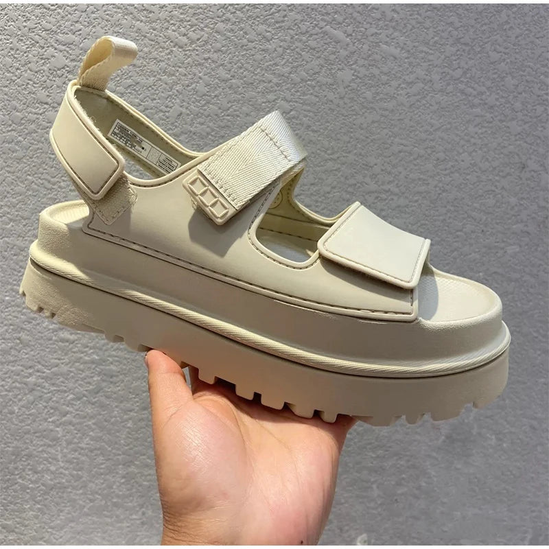 Brand Open Toe Thick-soled Sandals For Women Casual High Quality Fashion Comfort Thick-soled Shoes New Velcro Buckle Sandals