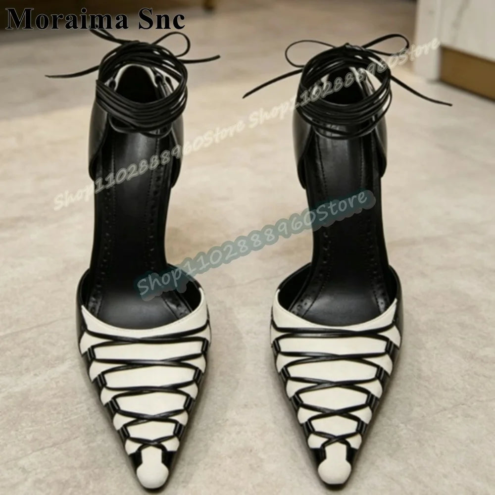 Fashionable Strappy Cross Tie Pointed Toe High Heel Sandals For Women