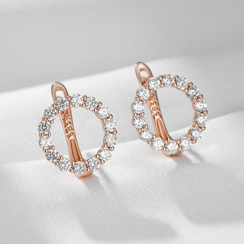 Round Zircon Crystal Drop Earrings