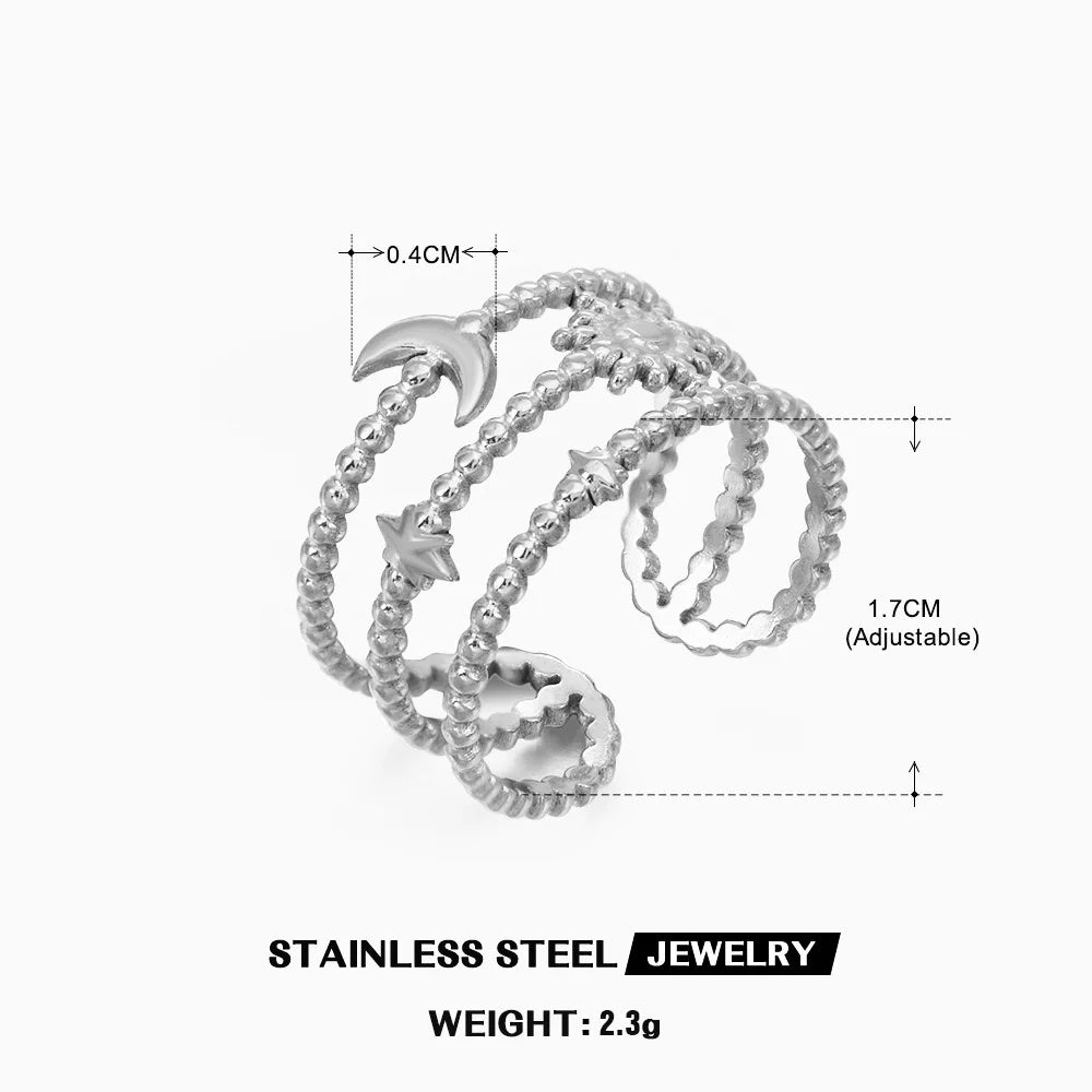 Open Heart Stainless Steel Ring