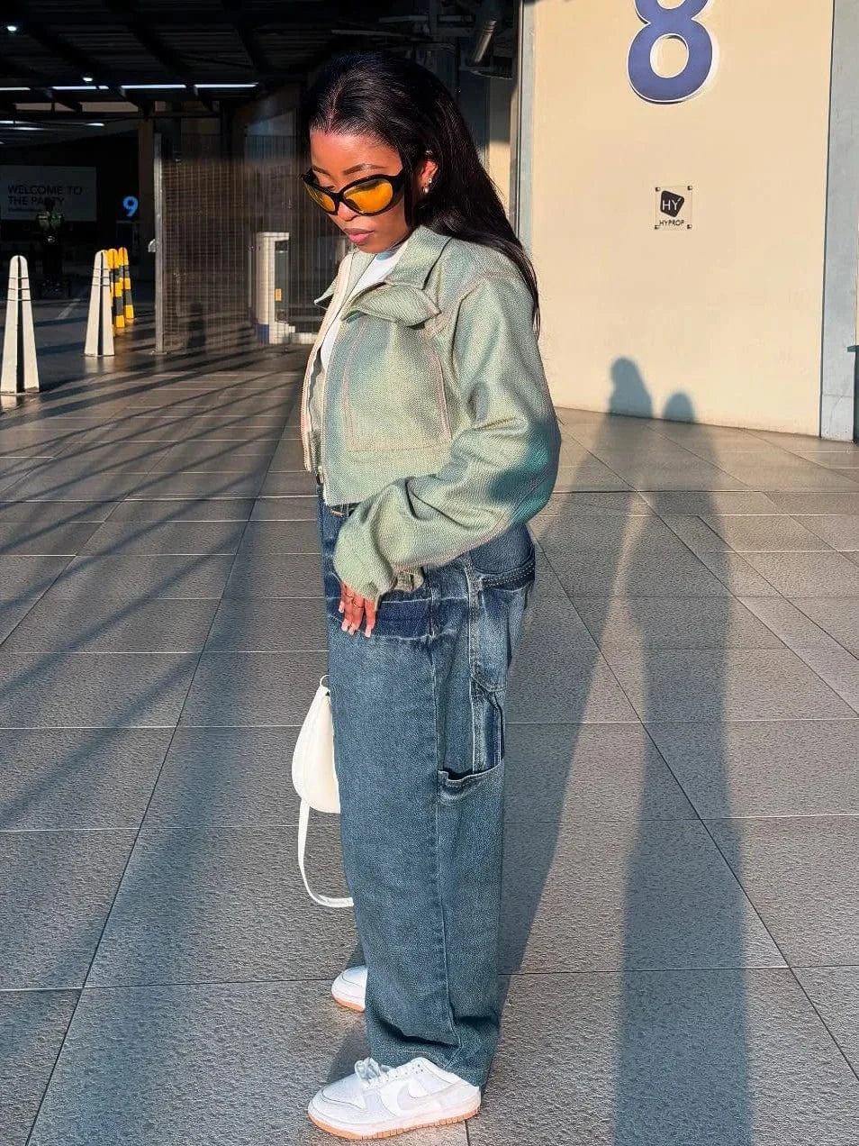 Streetwear Wide Leg Jeans Cargo Pants Sexy Women High Waist Elegant Denim Casual Straight Trousers