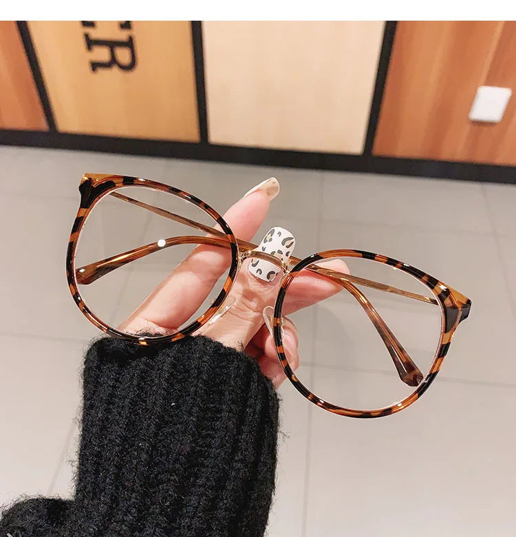 Oversized Leopard Blue Light Reading Glasses for Women