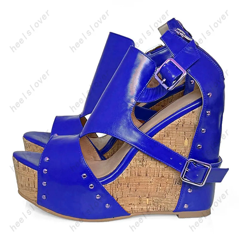 Super High Platform Open Toe Wedge Sandals For Women