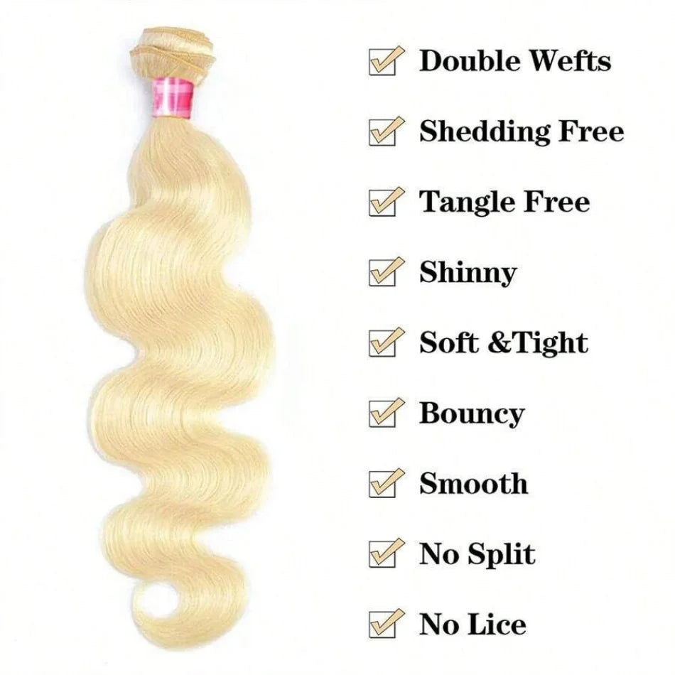 Honey Blonde Body Wave Human Hair Bundles for Women