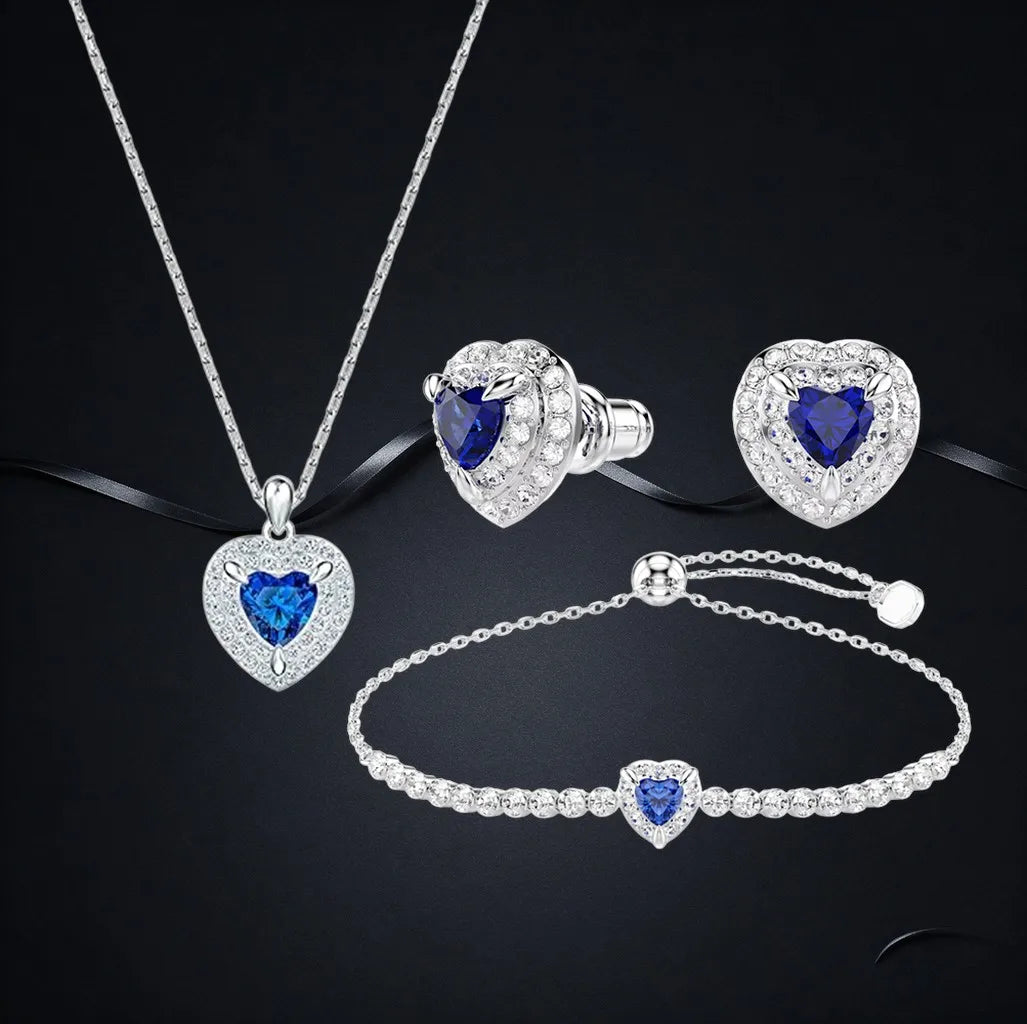 Faceted Crystal Necklace And Earrings