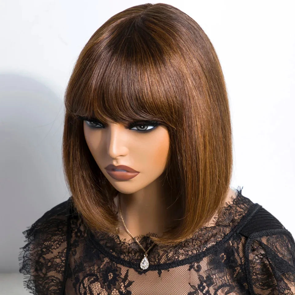 Highlight Blonde Glueless Lace Front Bob Wig for Women
