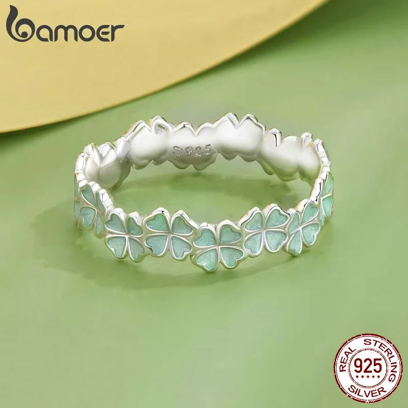Four Leaf Clover Sterling Silver Ring