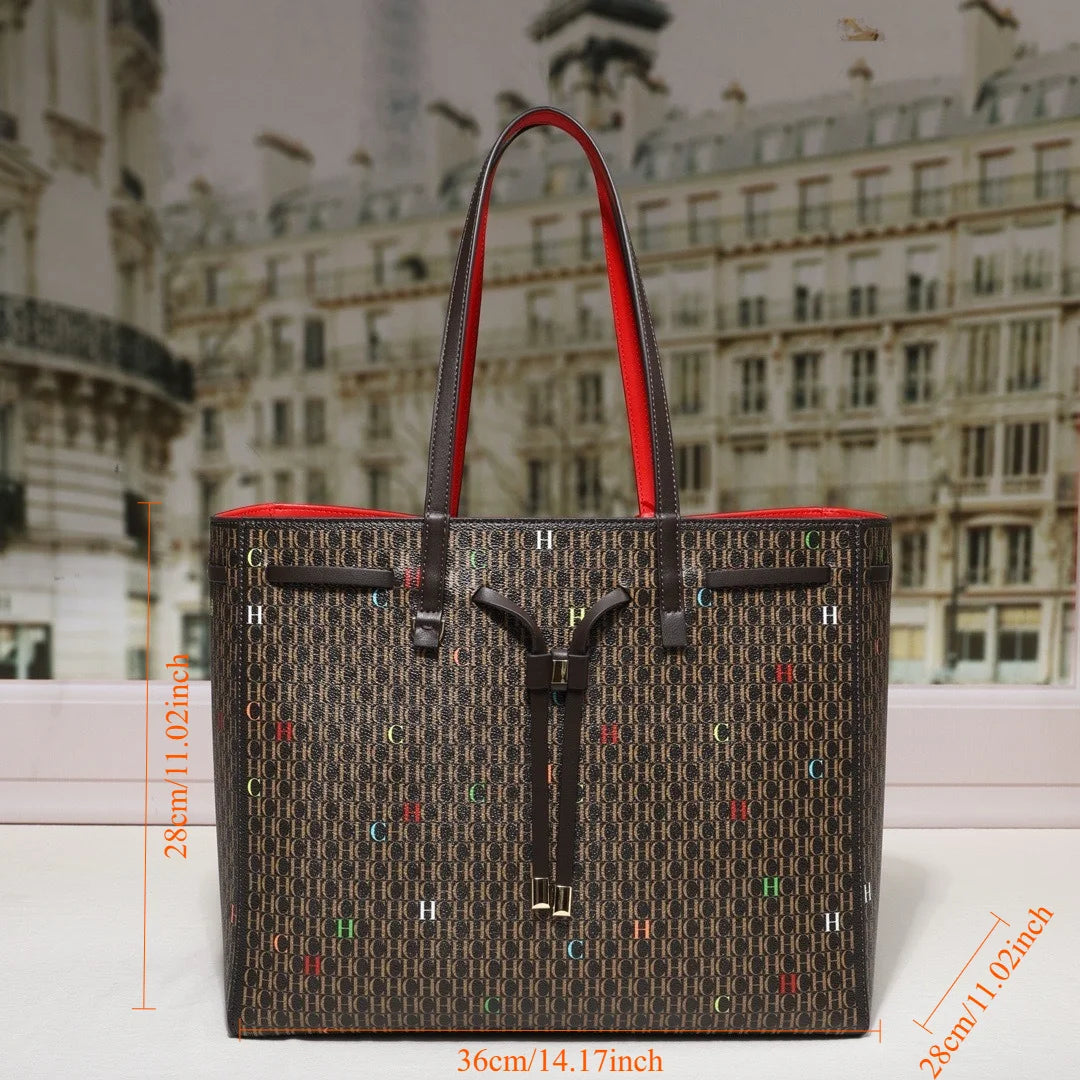 Lightweight Letter Print Shoulder Tote Bag for Women