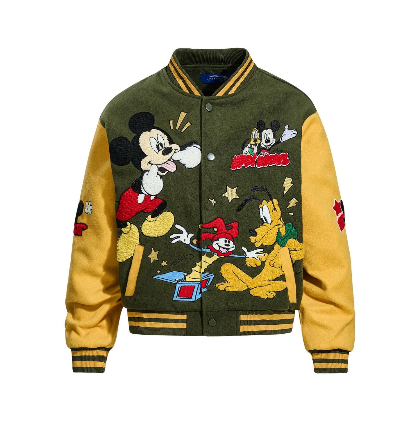 American Retro Cartoon Embroidery Thickened Cotton Baseball Jacket for Women Loose Cotton Coat for Autumn and Winter 2025 New