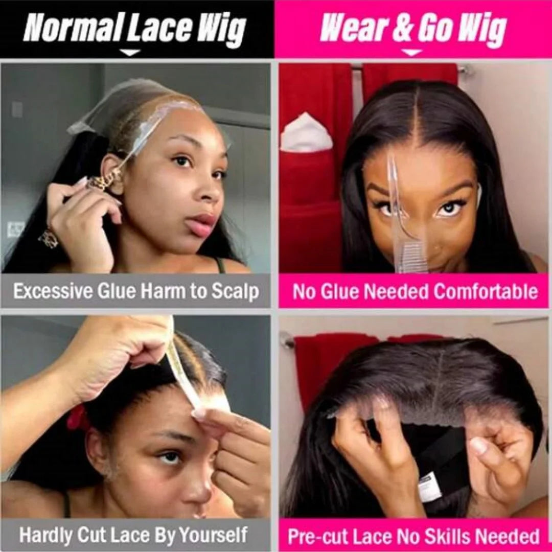 Long Deep Wave Glueless Lace Front Human Hair Wig for Women