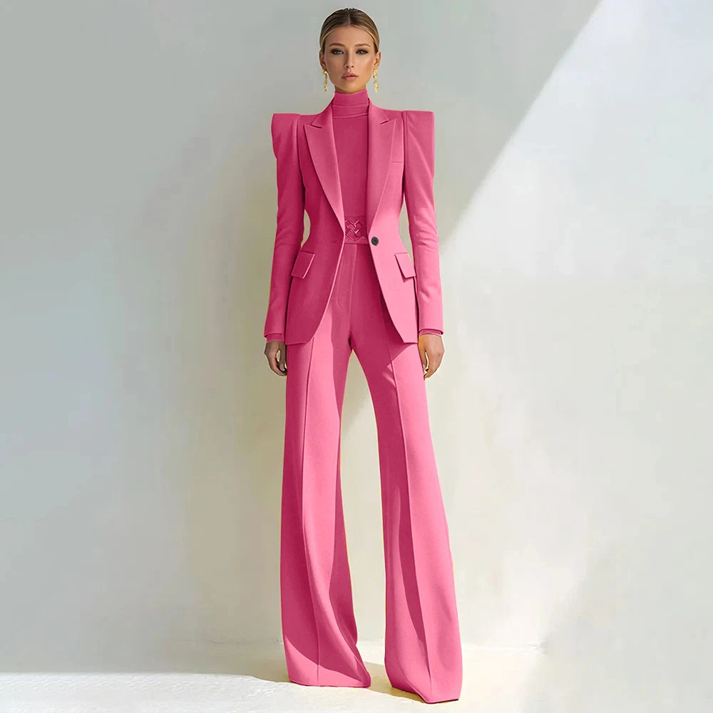 Stylish Double Breasted Two Piece Pantsuit for Women