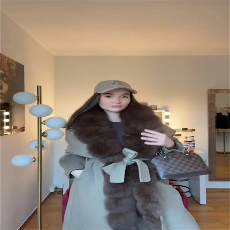 Vintage Women's Fur Coat Elegant Open Collar Thicken Full Sleeve Jacket With Furs Female 2025 New Autumn Winter Woman Clothes