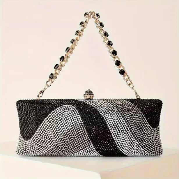 Rhinestone Beaded Crossbody Clutch