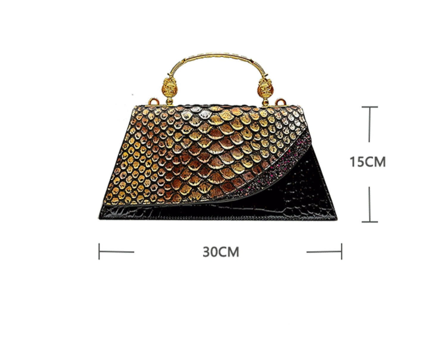Dragon Scale Crocodile Print Cowhide Handbag for Women