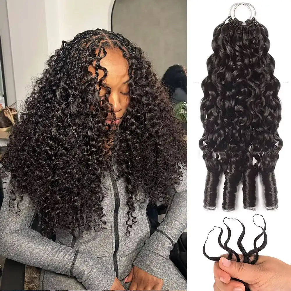 Boho Deep Wave Human Hair Crochet Braids