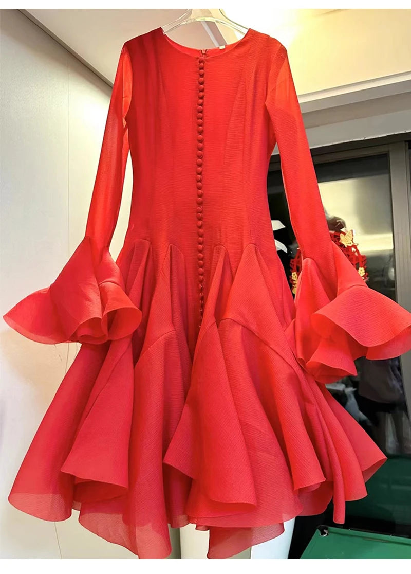 Ruffled Hem A-Line Dress