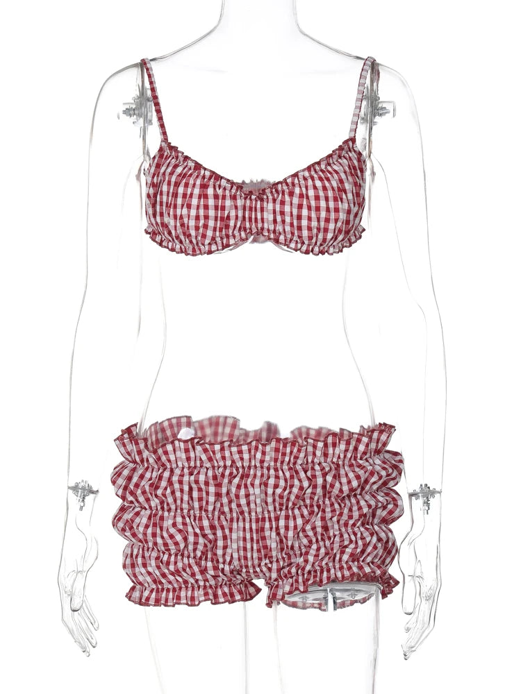 Striped Two-Piece Camisole Set Beachwear for Women
