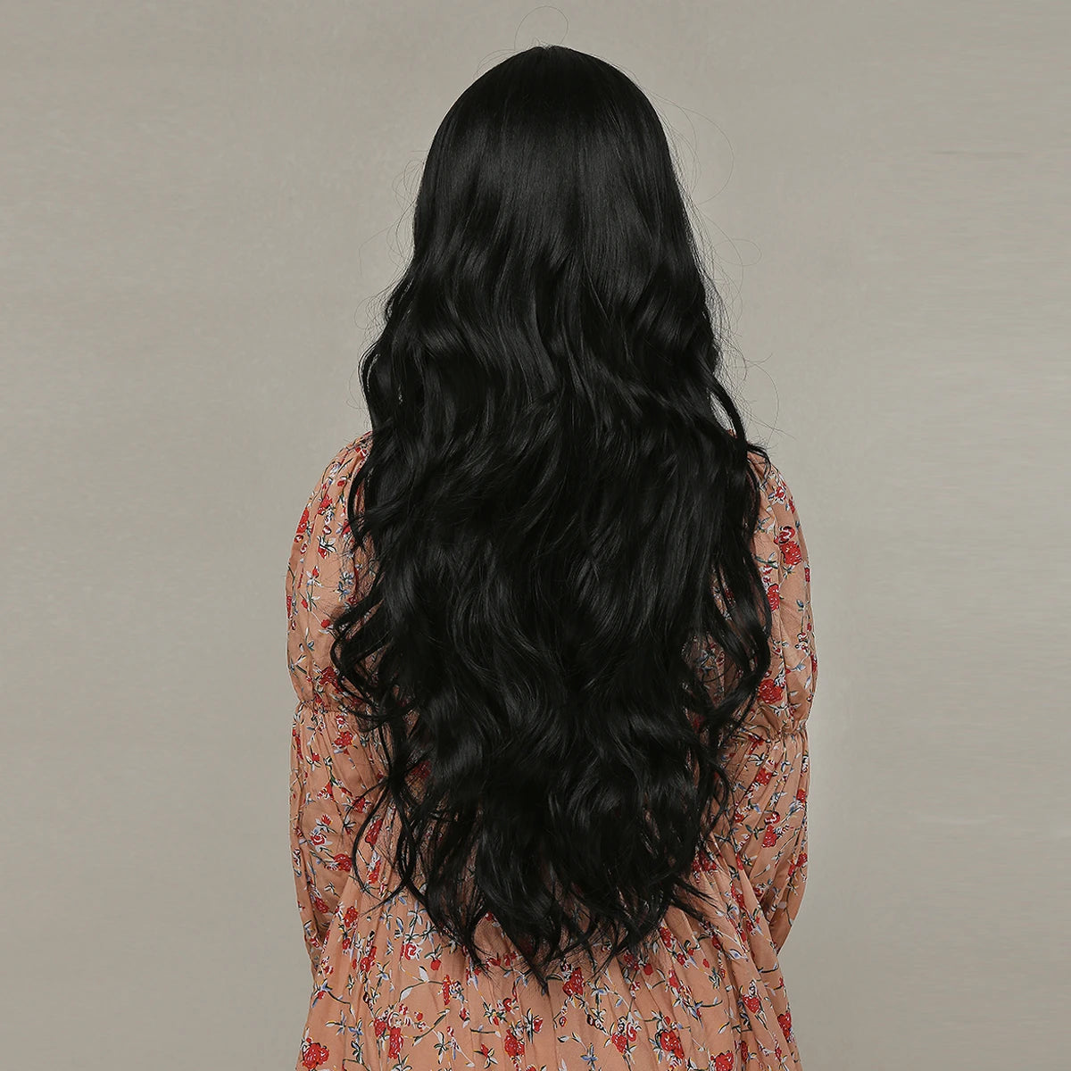 Long Wavy Black Synthetic Wig With Blonde Bangs for Women