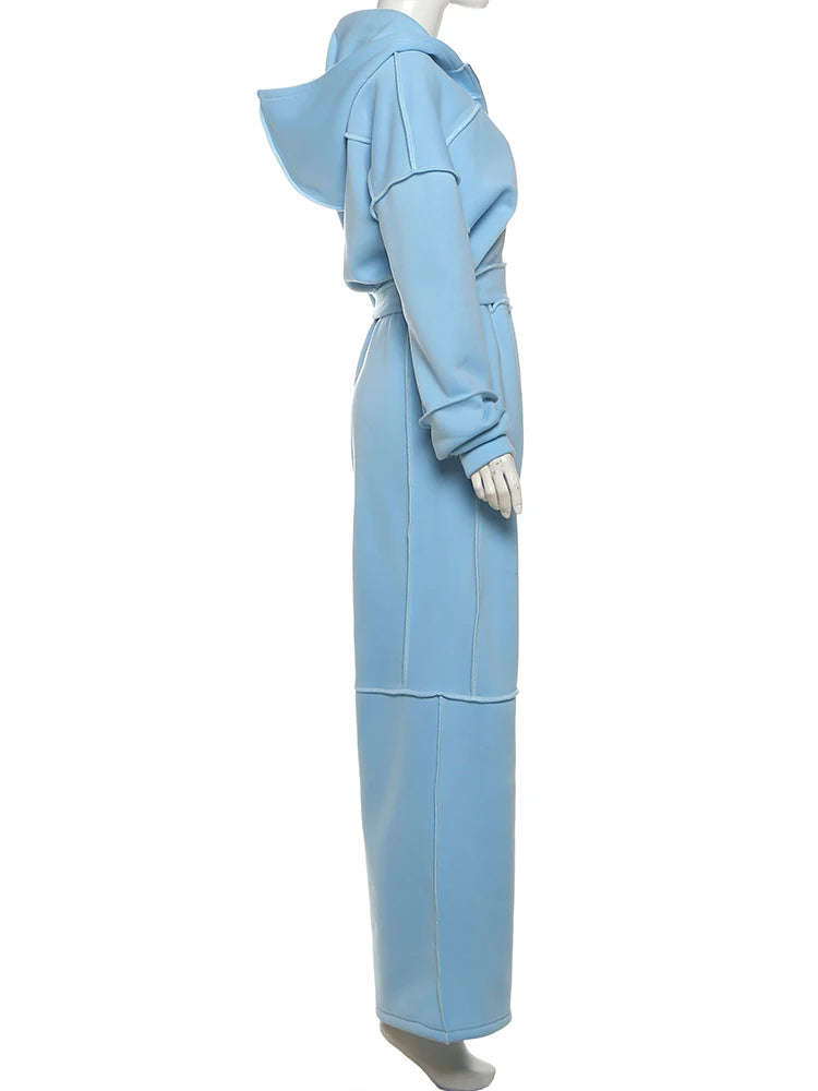 Cozy Woolen Hooded Pantsuit