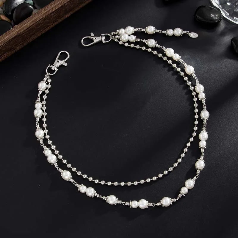 Pearl Beaded Jeans Waist Chain