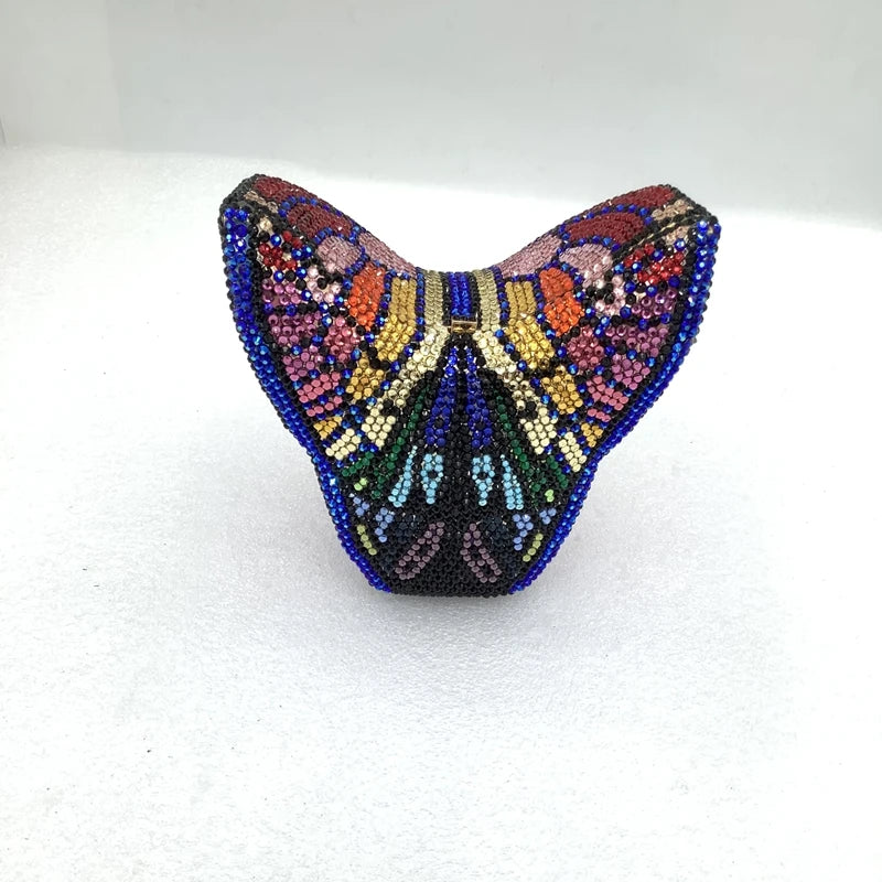 XIYUAN Butterfly Shaped Crystal Evening Bags Women Luxury Sparkling Rhinestone Clutch Purse Wedding Party Bridal Handbag Diamond