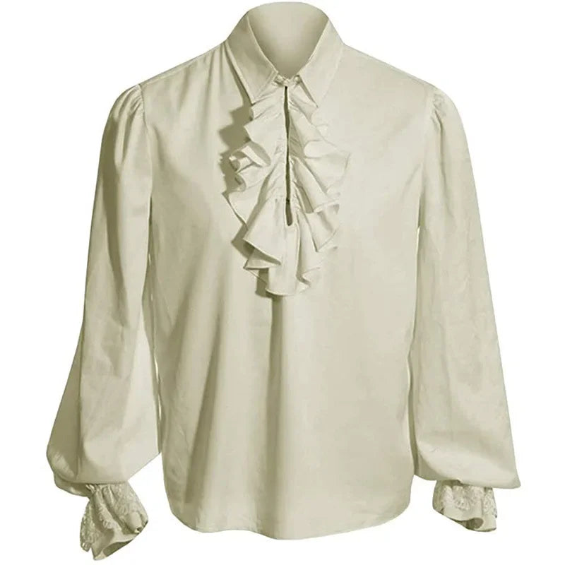 Lantern Sleeve Ruffle Shirt