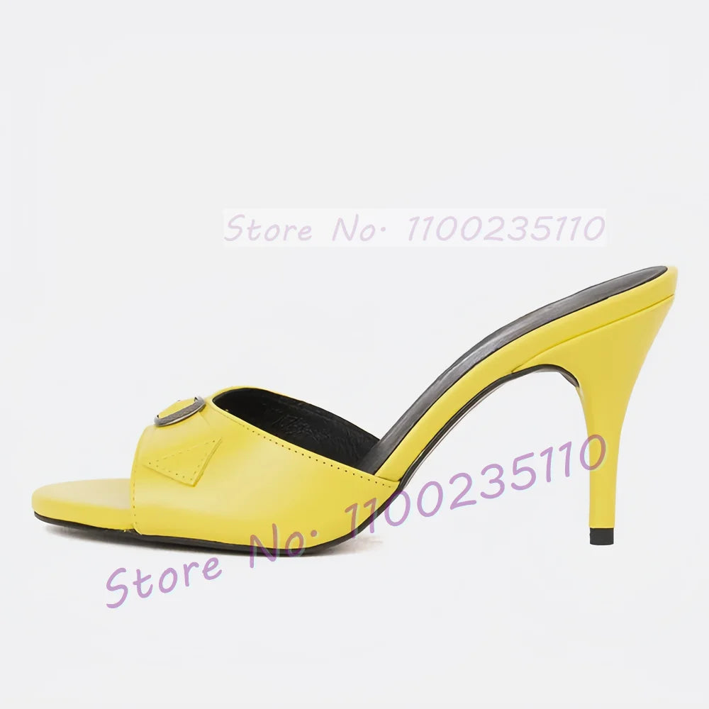 Sophisticated Purple Round Toe Buckle Mules For Women