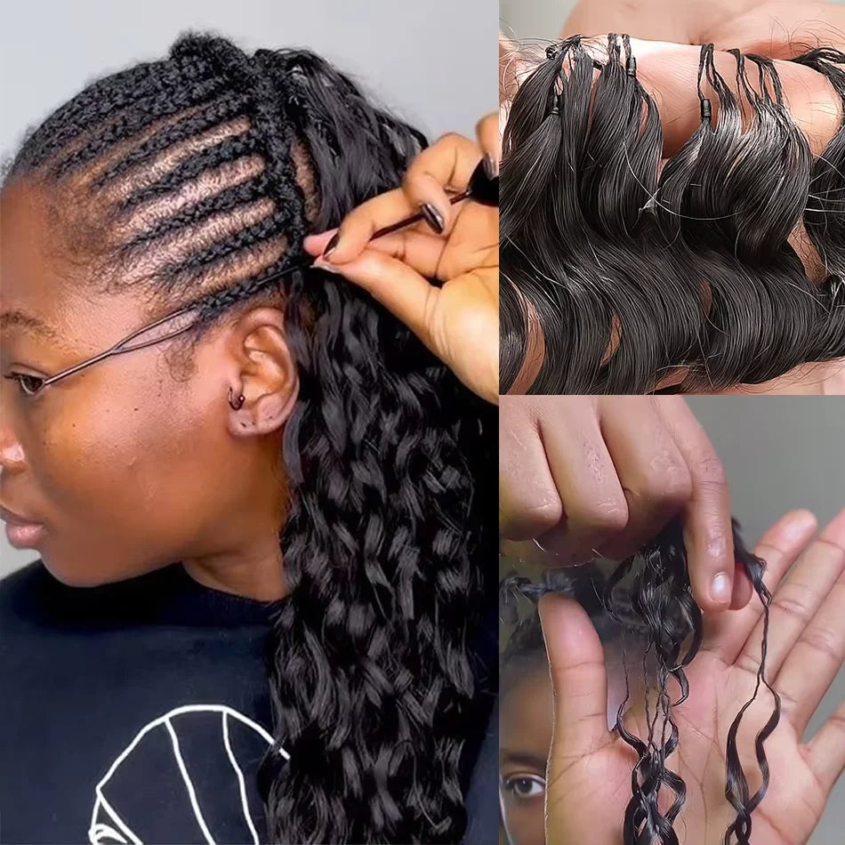 Deep Curly Human Hair Crochet Extensions for Women