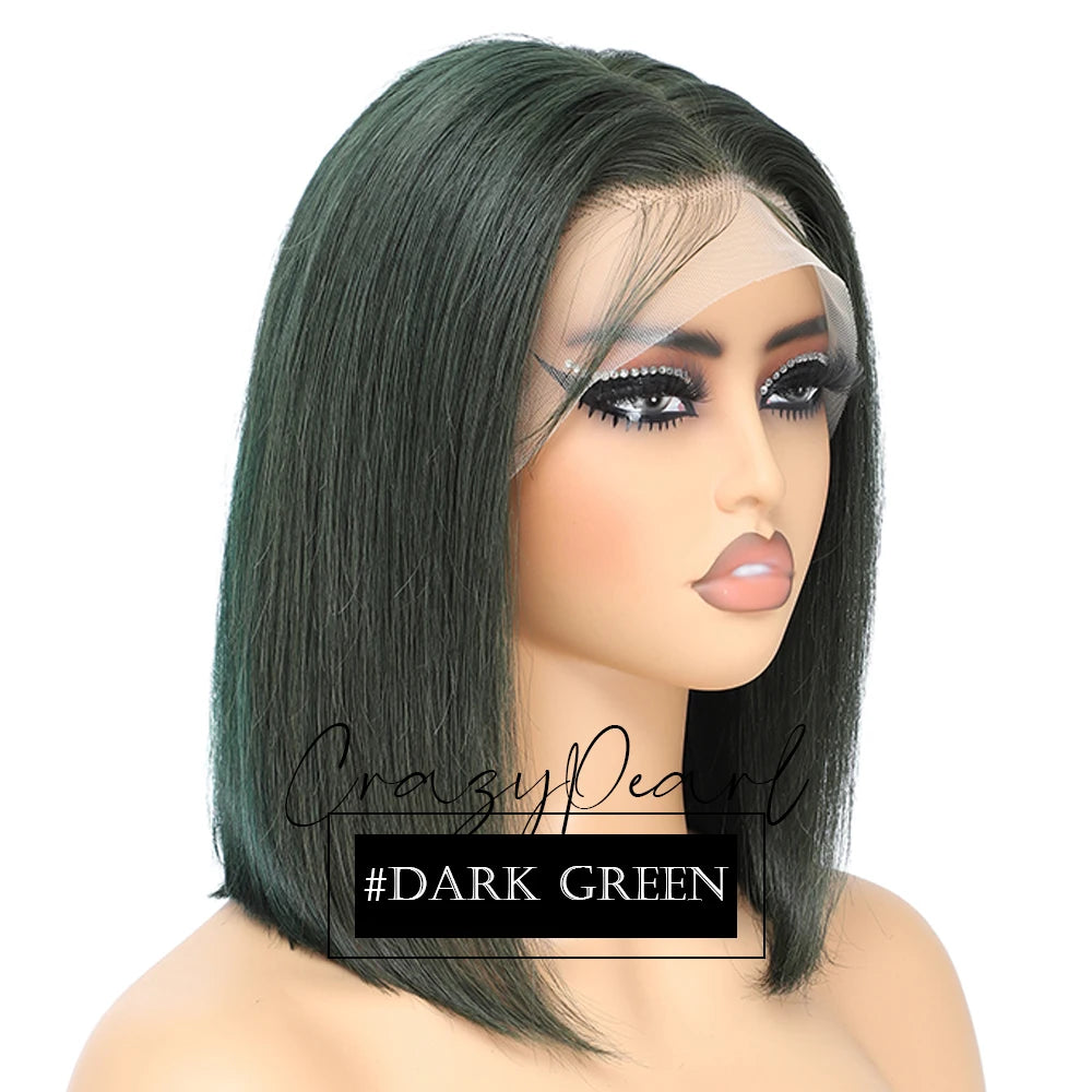 Short Transparent Lace Human Hair Bob Wig for Women