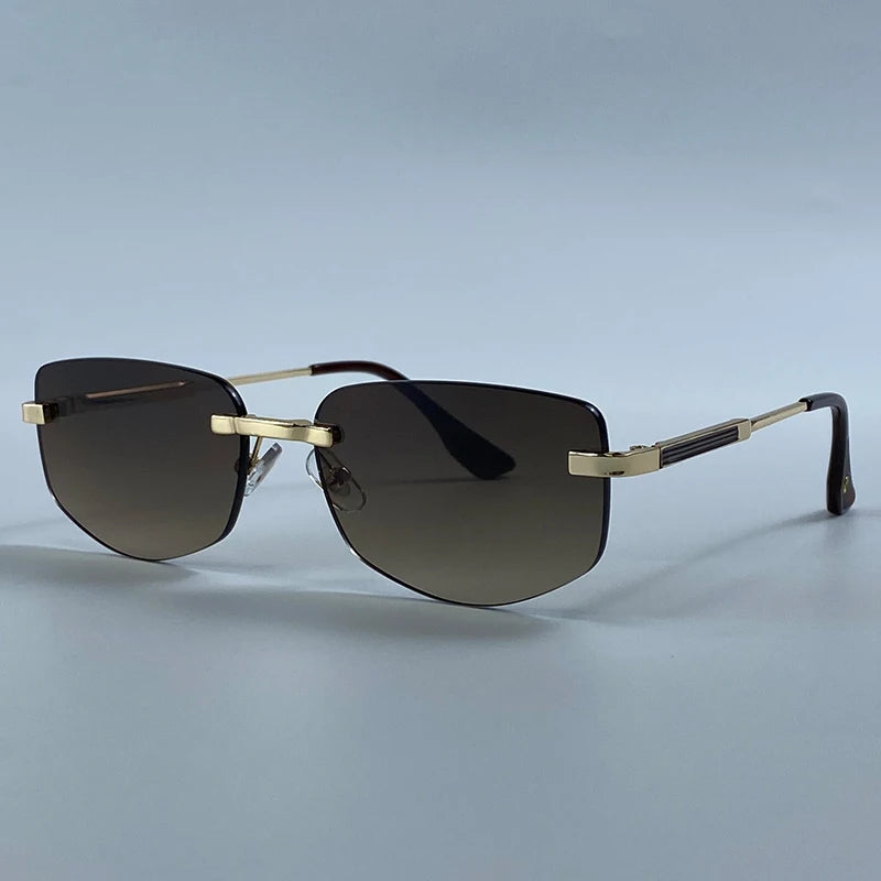Rimless Geometric Fashion Sunglasses