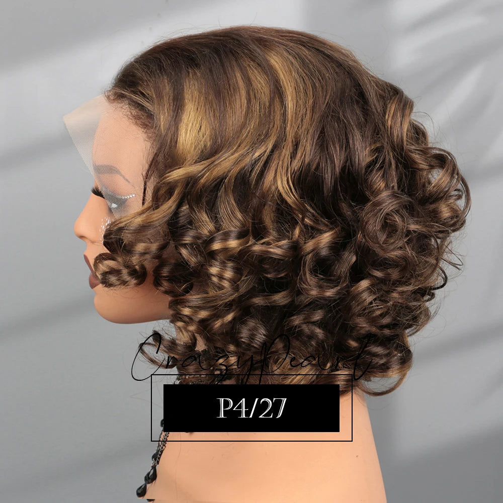 Burgundy Loose Wave Lace Front Human Hair Wig for Black Women