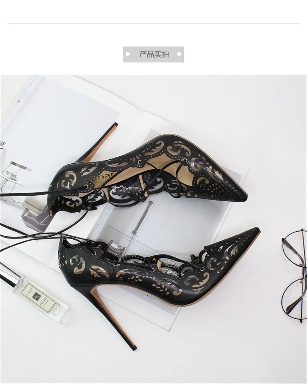 Pointed Toe Lace-Up Thin High Heel Pumps for Women